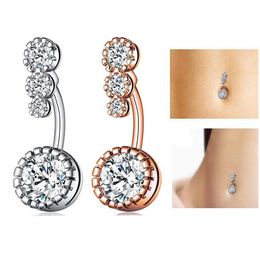 Arts And Crafts Stainless Steel Diamond Bell Button Rings Allergy Zircon Navel Belly Ring Y Fashion Women Body Jewellery Will Sandy Drop Dh6Se