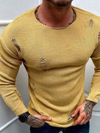 Men's T Shirts Casual Tops Spring Summer Fashion Loungewear Solid Simple O-Neck Long Sleeve Male Tees 2023 Holiday Streetwear Chic