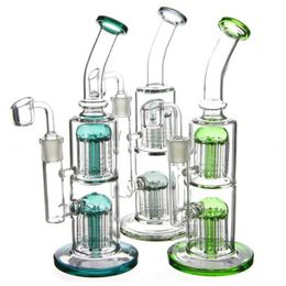 Purple Arms Trees Vortex Glass Bong Recycler beaker wax heady Klein bongs dab oil rigs pipes with banger rig water pipe bubbler cyclon