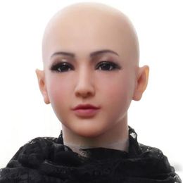 New Crossdress Full Head Mask Realistic Silicone headgear Young COS masquerade costumes Shemale Cosplay mtf Cross Dressing Mask Ma190S