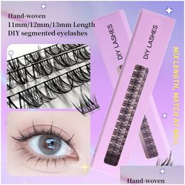 Bath Tools Accessories Diy False Eyelash Extension Reusable Wispy Eyelashes Natural Thick Crisscross Individual Lashes Cluster For Dhgmb