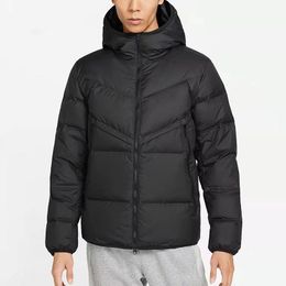 Parka masculina para baixo inverno ao ar livre com capuz engrossado corpo mais quente jaqueta feminina puffer blackyellow tecnologia tecido casais bonito 2023