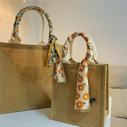 Gift Wrap Wholes 100pcs Lot Custom Jute Bags With Handles Reusabla And Recycled Tote Bag Bow For Shopping Gifts Customized L296W