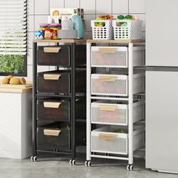 Kitchen Storage Multi-layer Partition Dish Drying Rack Crevice Drawer Shelves Load-bearing 50kg Racks Detachable Fruit