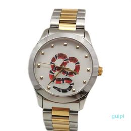 Montre de luxe Luxury Wristwatches Snake Bee couple watch 38mm 28mm Silver Case Mens Women Designer Watches Quartz Clock Fashion W233I