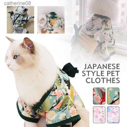 Spring Summer Cat Dog Japanese Style Pet Clothing Kimono for Small Dogs Shiba Inu Corgi Puppy Dog Coat Costume Outfit L230621