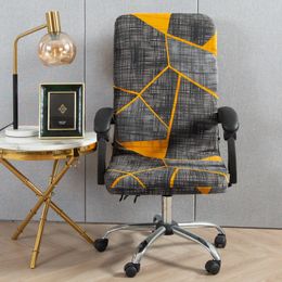 Chair Covers Geometry Office Chair Cover Stretch Dust-proof Elastic Game Computer Chair Slipcover Rotatable Armchair Protector M/L 230727