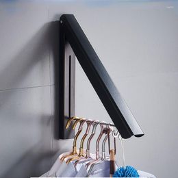 Hangers Aluminum Folding Clothes Hanger Wall Mounted Retractable Rack Save Space Coat Jacket Hat