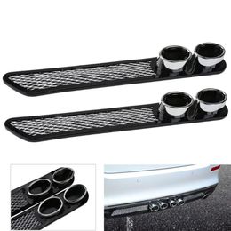 2pcs Car Plastic Dummy Dual Exhaust Pipe Stickers Car Styling Accessory Exhaust Muffler Tip Pipe Auto Accessories High Quality334B