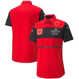 2022f1 team racing suit T-shirt spring and autumn team overalls polo shirt car fan custom model plus size199A