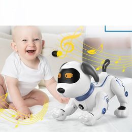 RC Robot K16A Electronic Pets Dog Stunt Touch sense Music Song Toy Voice Command for Kids Birthday Christmas Gift 230727