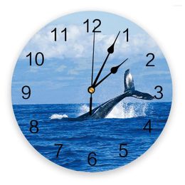 Wall Clocks Ocean Dolphin Jumping Clock Living Room Home Decor Large Round Mute Quartz Table Bedroom Decoration Watch