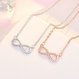 Elegant, sweet, artistic, and slightly studded 8-shaped clavicle chain. Fashion and Personalised necklace for a birthday gift to your best friend