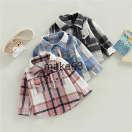 Jackets Kid Baby Boy Girl Cotton Plaid Shirt Jacket Infant Toddler Coat Winter Spring Autumn Warm Thick Outwear Baby Clothes J230728