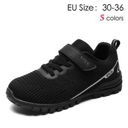 Kids Sneakers Size 30-36 Boys Girls Breathable Mesh Lightweight Knit Running Shoes Outdoor Sports Athletic Walking Tennis Shoes