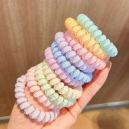 Jelly Transparent Colour High Elasticity Telephone Wire Hair Rope Durable Ponytail Hair Rope Female Telephone Line Head Rope Headdress 2308