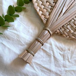 Chinese Style Products Handmade Rattan Straw Fan for Living Room Bedroom Wall Hanging Wedding Party Home Decor