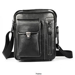 Evening Bags Men's Messenger Bag Men Leather Shoulder Man Business Small Briefcase Crossbody For IPAD Air Mini Male Handbag 230727