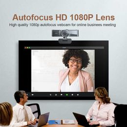 Webcams 1080P Webcam with Microphone fisheye Wide-Angle for Desktop Laptop Computer Web Camera Plug Compatible