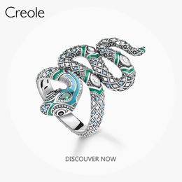 Wedding Rings Ring Fascinating Blue Snake 925 Sterling Silver With Zirconia Fine Jewelry Myth of the Jungle Bohemia Ethnic Gift For Women 230727