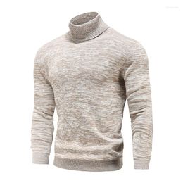 Men's Sweaters Winter Turtleneck Cotton Slim Knitted Pullovers Men Solid Colour Casual Male Autumn Knitwear