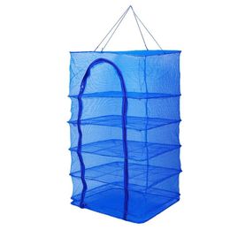 Fishing Accessories 40x40x65cm 35x35x65cm Foldable 4 Layer Fish Dryer Fish Mesh Dryer Hanging Net for Vegetable Anti Flies and Larvae 230729