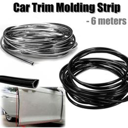 Black Silver 6 Meters U-Shape Car Door Edge Gard Trim Molding Strip Protectors PVC 6mm x 4mm Universal279L