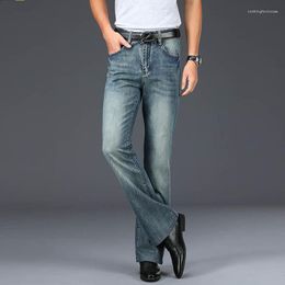 Men's Jeans Men Mens Modis Big Flared Boot Cut Leg Loose Fit High Waist Male Designer Classic Denim Pants