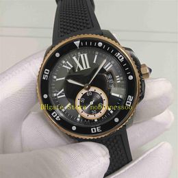 Real Po Mens With Original Box Watch Men's 42mm Black Dial Rubber Bracelet W2CA0004 Men Automatic Watches Sport Wristwatch2742
