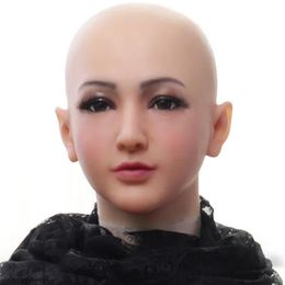 New Crossdress Full Head Mask Realistic Silicone headgear Young COS masquerade costumes Shemale Cosplay mtf Cross Dressing Mask Ma327H