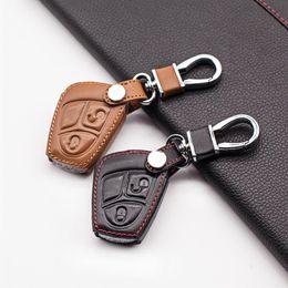 Classic Style Leather Key Car Key Chain Case Cover For Mercedes Benz W169 CLASS TO B C E S R C200E 260L GLK300 2 Button3218