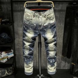 Men's Jeans Skinny Men Ripped Spijkerbroeken Heren Jean Pantalon Pants Streetwear Biker Hiphop Trousers