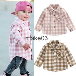 Jackets Fashion Baby Girl Boy Plaid Shirt Jacket Cotton Child Shirt Thick Wool Loose Outfit Autumn Winter Baby Casual Clothes 15Y J230728