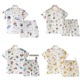 Pyjamas Summer Children Home Clothing Baby Underwear Set Thin Section Kids Clothes Boys Girls Twopiece Clothe 230728