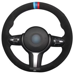 Black Suede Steering Wheel Cover Blue Dark Blue Red Marker for BMW F33 428i 2015 F30 320d 328i 330i 2016 M3 M4 2014-2016 F87287y