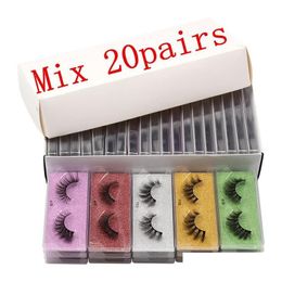 Bath Tools Accessories 3D Colour Eyelashes Packaging Box Coloured Bottom Card Lash Cases With Curler And Tweezer Natural Thick Exagg Dhrky