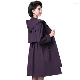 Women's Trench Coats 2023 Spring Autumn Jacket Female Fashion Waist Wide Lady Western Windbreaker Middle-Aged Elderly Women Coat A60