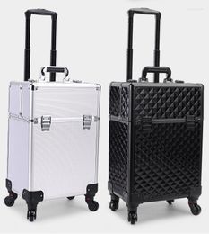 Suitcases 22 Inch Rolling Nail Wheeled Manicure Storage Polish Organizer Professional Makeup Trolley Cosmetic Suit