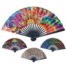 Chinese Style Products Vintage Chinese Style Folding Fan Handheld Fans Festival Gift Home Decoration Ornaments party Dance Hand Fan Decorative Craft