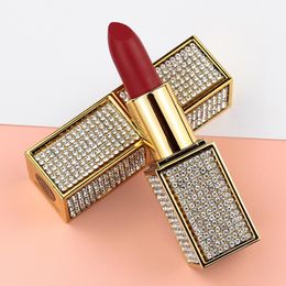 Lipstick 10 Piece Diamond Tube Private Label Matte Lipstick Waterproof Long Lasting Lip Makeup Customization Cosmetics Nude Lipstick 230727