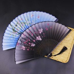 Chinese Style Products Vintage Style Chinese Fan Craft Gift Hand Fans For Wedding Party Dance Tassel Folding Fan Photo Props Home Decoration Ornaments