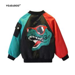 Jackets Baby boy clothes children windbreaker jacket 112 years old new spring and autumn cartoon dinosaur jacket boys fashion jacket J230728