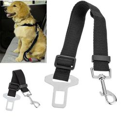 Adjustable Pet Cat Dog Car Safety Belt Collars Pet Restraint Lead Leash Travel Clip Car Safety Harness For Most Vehicle257a