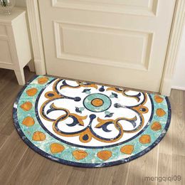 Carpets Semicircle Entrance Door Mat Nordic Bathroom Rug Style Anti-Slip Soft Bedroom Welcome Mats Kitchen Floor Mats R230728