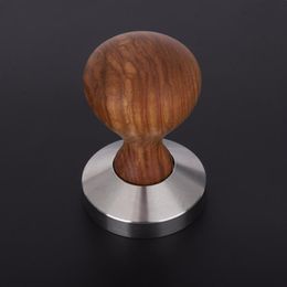 51 53 58mm Rosewood Handle Coffee Tamper Espresso Powder Flat Press Hammer Coffee Tamper Grind Grinder Espresso Barista Tool T2070