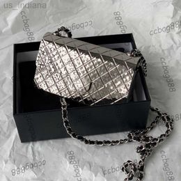 Cosmetic Bags Cases Classic Mini Flap Metal Gold/Silver Vanity Bags Tiny Cosmetic Case With Chain Necklace Crossbody Shoulder Handbags Outodoor Z230731
