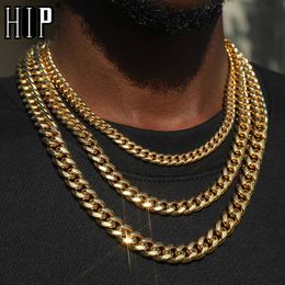 Hip Heavy Miami Cuban Link Chain for Men Women 316l Stainless Steel Necklace 81012mm Choker Jewellery Gift