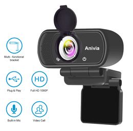 Webcams Mini Webcam Full 1080P Video Web Camera fixed focus With Microphone Cover Web For PC Laptop Andriod