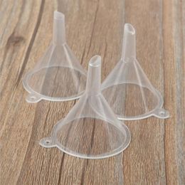 Plastic Funnel Mini Small Funnels For Perfume Liquid Essential oil filling empty bottle Packing Tool Bevel Flat 2 styles Home Use2785