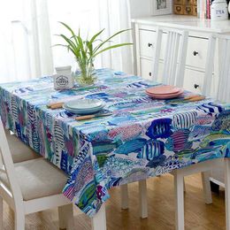 Table Cloth New Tropical Ocean Fish Table Cloth Non-slip Table Cover Adiabatic Home Decor Tablecloth Background De Table